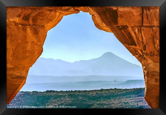 Delicate Arch Rock Canyon Arches National Park Moab Utah  Framed Print by William Perry