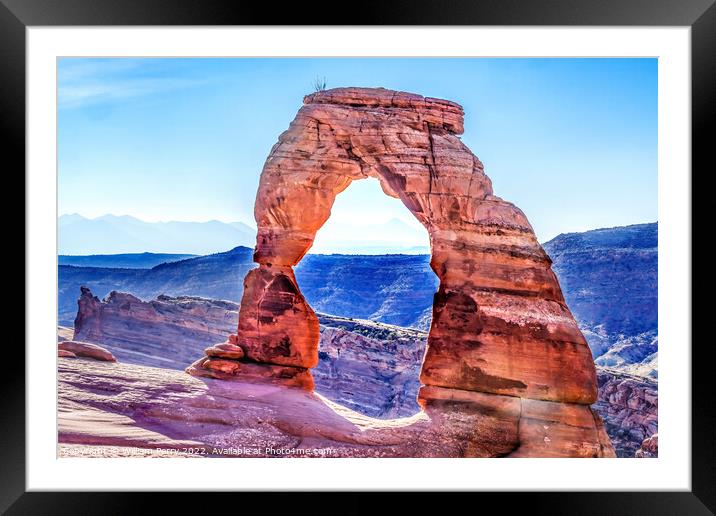 Delicate Arch Rock Canyon Arches National Park Moab Utah  Framed Mounted Print by William Perry