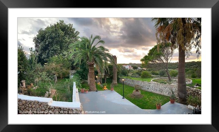 Captivating Sunset View from Es Chic Patio Menorca Framed Mounted Print by Deanne Flouton