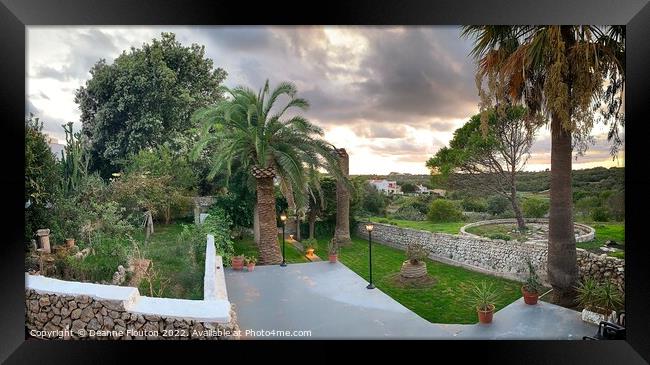 Captivating Sunset View from Es Chic Patio Menorca Framed Print by Deanne Flouton