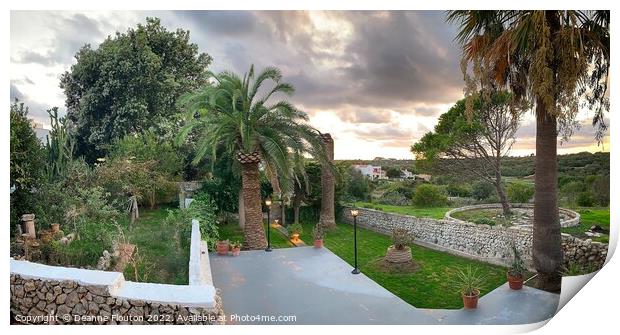 Captivating Sunset View from Es Chic Patio Menorca Print by Deanne Flouton