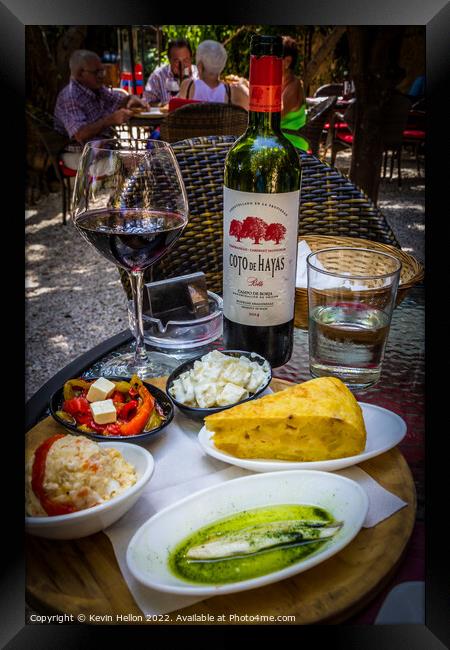 Spanish tapas and wine Framed Print by Kevin Hellon