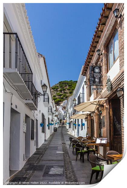 Typical street in Mijas, Andalusia, Spain Print by Kevin Hellon
