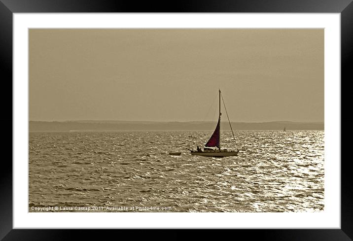 Red Sail Framed Mounted Print by Laura Cassap