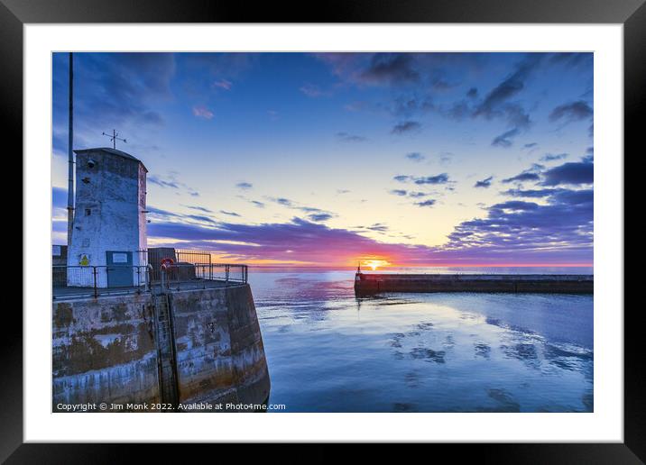 Seahouses Harbour Sunrise Framed Mounted Print by Jim Monk