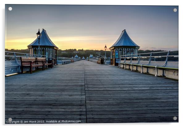 Garth Pier Sunset, Bangor Acrylic by Jim Monk