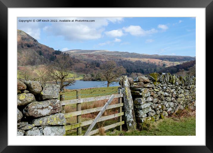 View over Rydal Water Framed Mounted Print by Cliff Kinch