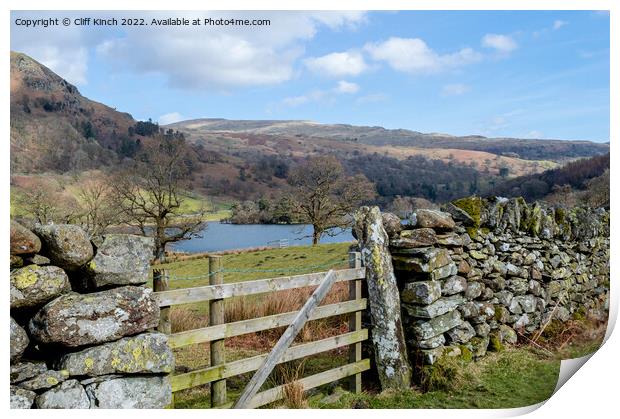 View over Rydal Water Print by Cliff Kinch