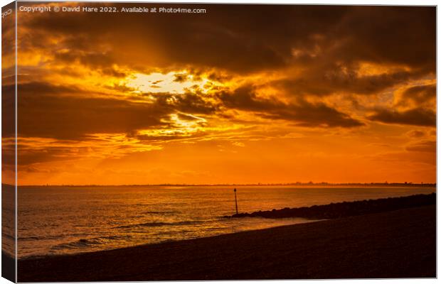 Hythe sunset Canvas Print by David Hare