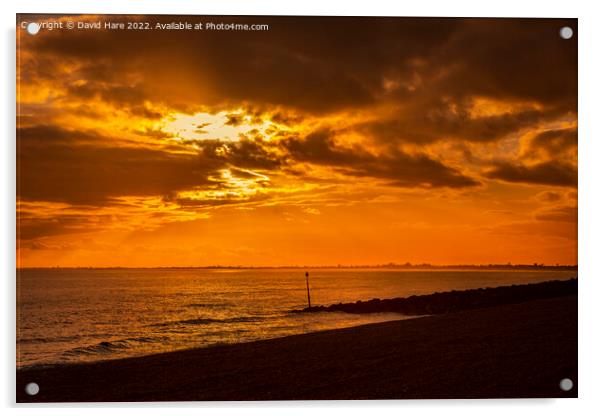 Hythe sunset Acrylic by David Hare