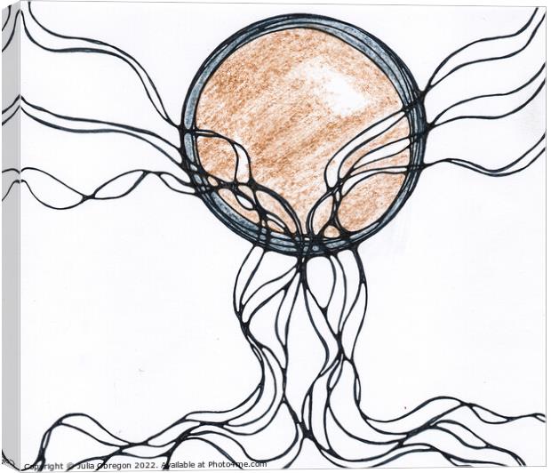 Hand-drawn neurographic illustration.  Canvas Print by Julia Obregon