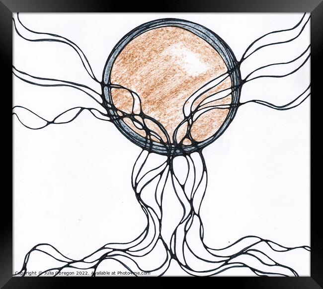 Hand-drawn neurographic illustration.  Framed Print by Julia Obregon
