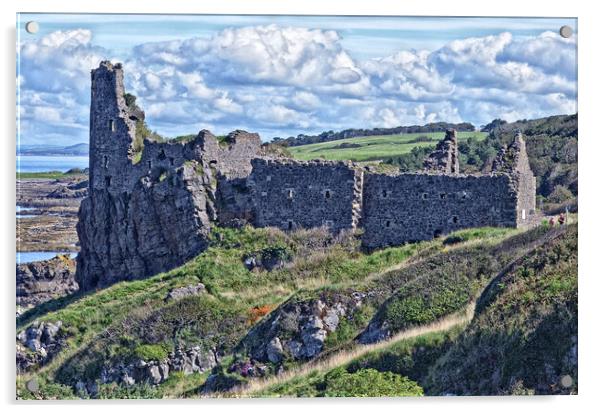 Dunure castle ruins, South Ayrshire Acrylic by Allan Durward Photography