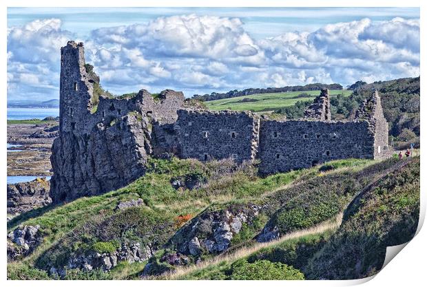 Dunure castle ruins, South Ayrshire Print by Allan Durward Photography