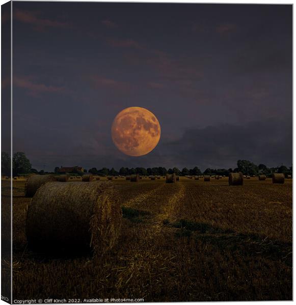Harvest moon Canvas Print by Cliff Kinch