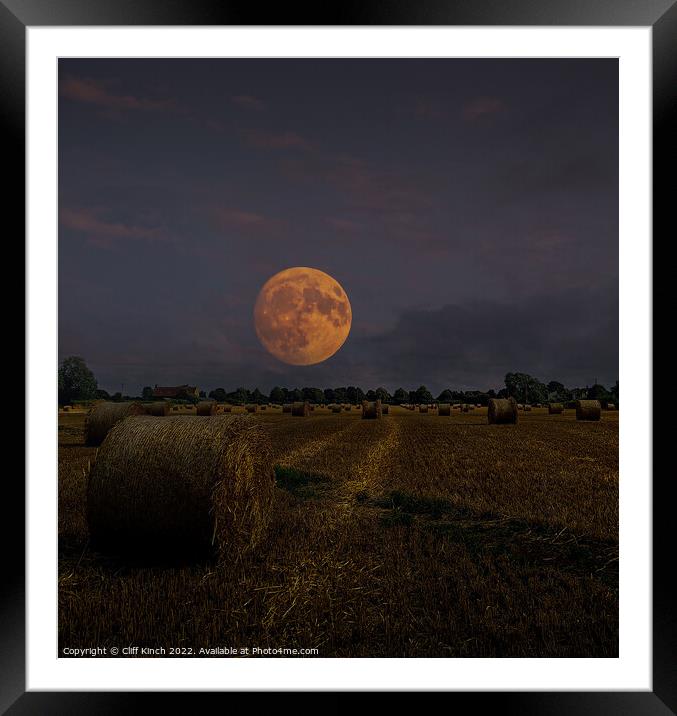 Harvest moon Framed Mounted Print by Cliff Kinch