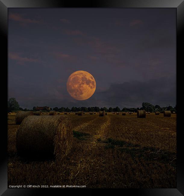 Harvest moon Framed Print by Cliff Kinch