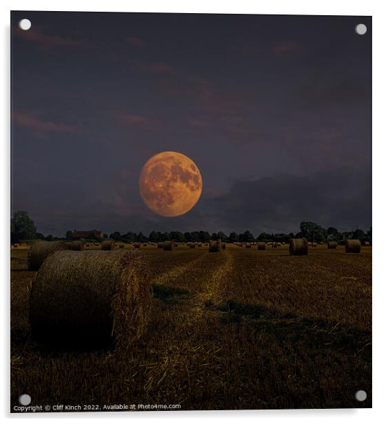 Harvest moon Acrylic by Cliff Kinch