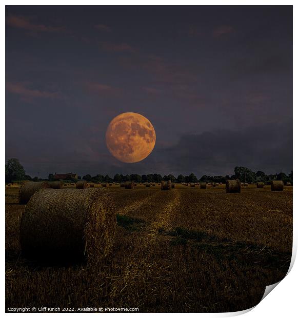 Harvest moon Print by Cliff Kinch