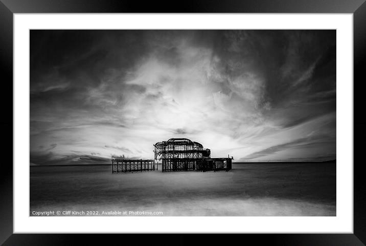 Brighton West Pier Framed Mounted Print by Cliff Kinch