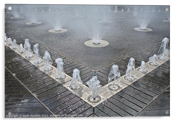 Outdoor water fountain  Acrylic by Kevin Plunkett