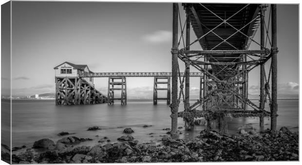 The old lifeboat house on Mumbles pier Canvas Print by Bryn Morgan