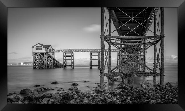 The old lifeboat house on Mumbles pier Framed Print by Bryn Morgan