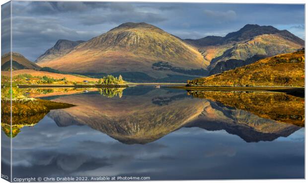 Loch Long reflection (2) Canvas Print by Chris Drabble