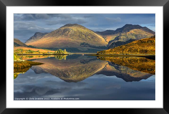 Loch Long reflection (2) Framed Mounted Print by Chris Drabble