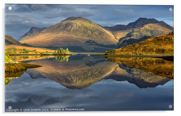 Loch Long reflection (2) Acrylic by Chris Drabble