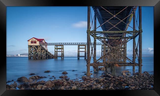 The old boathouse on Mumbles pier Framed Print by Bryn Morgan