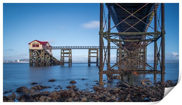 The old boathouse on Mumbles pier Print by Bryn Morgan