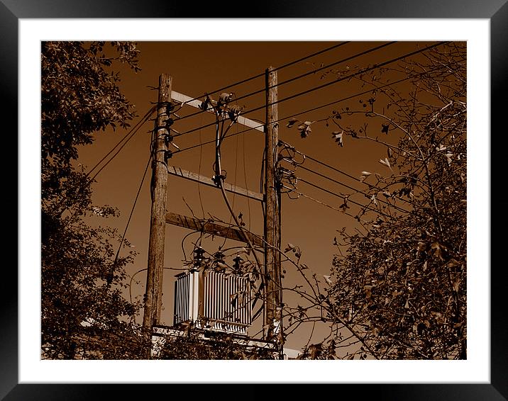 Electricity Transformer Framed Mounted Print by Louise Godwin