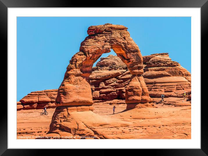 Delicate Arch Bicycle Rock Canyon Arches National Park Moab Utah Framed Mounted Print by William Perry