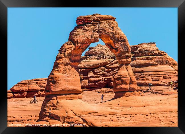 Delicate Arch Bicycle Rock Canyon Arches National Park Moab Utah Framed Print by William Perry