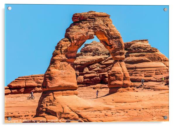 Delicate Arch Bicycle Rock Canyon Arches National Park Moab Utah Acrylic by William Perry
