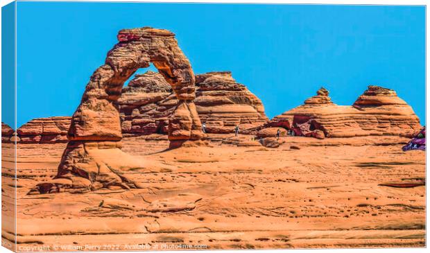 Delicate Arch Rock Canyon Arches National Park Moab Utah  Canvas Print by William Perry