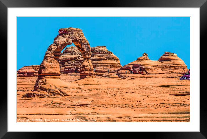 Delicate Arch Rock Canyon Arches National Park Moab Utah  Framed Mounted Print by William Perry