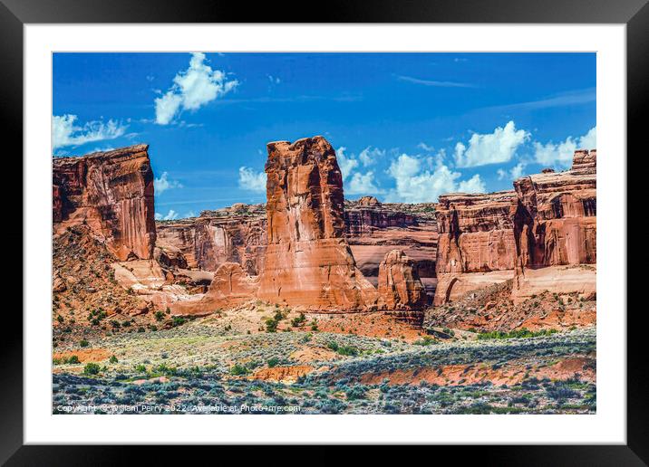 Sheep Rock Tower of Babel Canyons Arches National Park Moab Utah Framed Mounted Print by William Perry