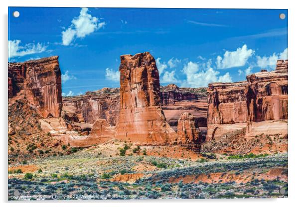 Sheep Rock Tower of Babel Canyons Arches National Park Moab Utah Acrylic by William Perry