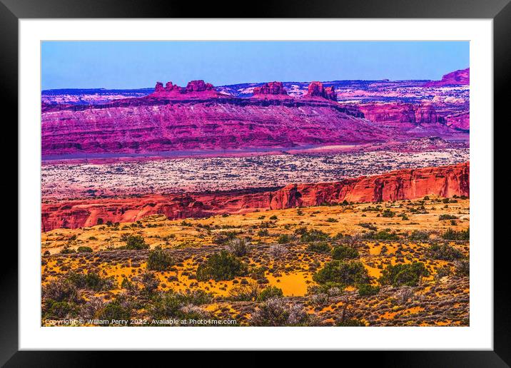 Red Canyon Moab Fault Arches National Park Moab Utah  Framed Mounted Print by William Perry