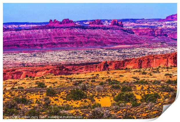 Red Canyon Moab Fault Arches National Park Moab Utah  Print by William Perry
