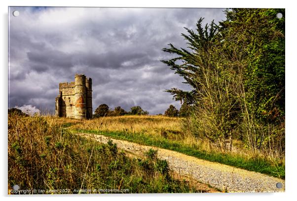 The Pathway to Donnington Castle Acrylic by Ian Lewis