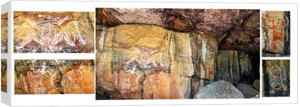 Collage of Kakadu Rock Art Canvas Print by Antonio Ribeiro