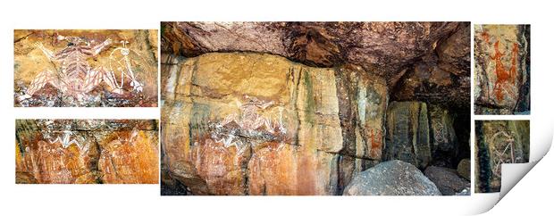 Collage of Kakadu Rock Art Print by Antonio Ribeiro