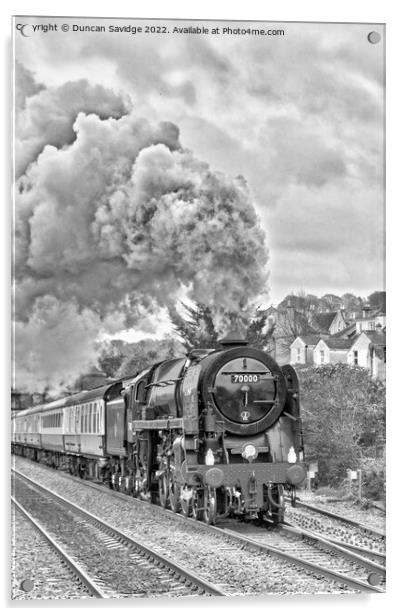 The Great Western Christmas Envoy HDR black and white Acrylic by Duncan Savidge