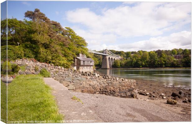 'Anglesey's Menai Bridge: A Captivating Perspectiv Canvas Print by Holly Burgess