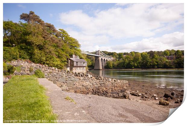 'Anglesey's Menai Bridge: A Captivating Perspectiv Print by Holly Burgess