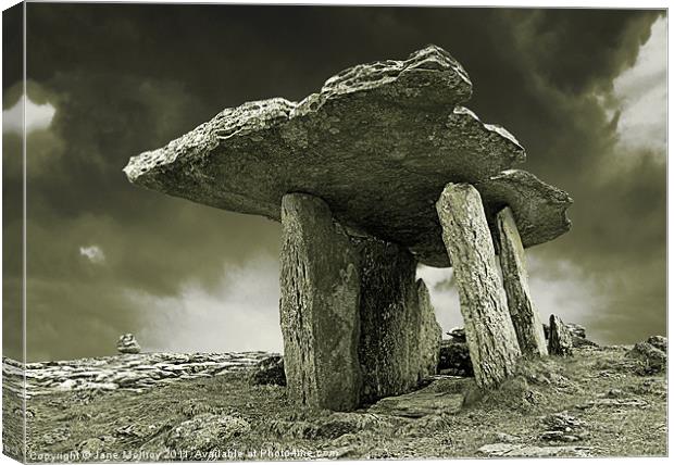 Poulnabrone Dolmen, Clare, Ireland Canvas Print by Jane McIlroy