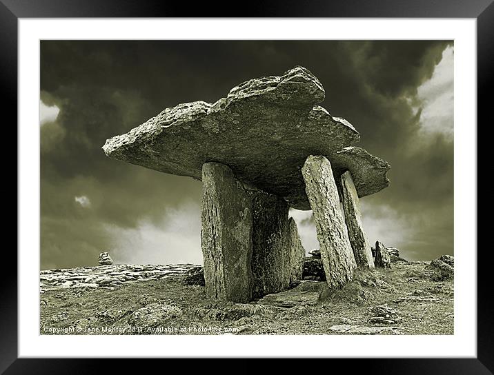Poulnabrone Dolmen, Clare, Ireland Framed Mounted Print by Jane McIlroy